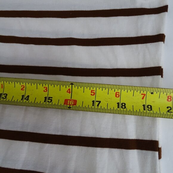 Shein Striped Cream Brown Pullover Sheath Dress Women Size XL 12 Sleeveless - Picture 10 of 11